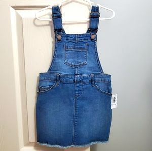 NWT Medium Wash Denim Skirt Overalls 4T
